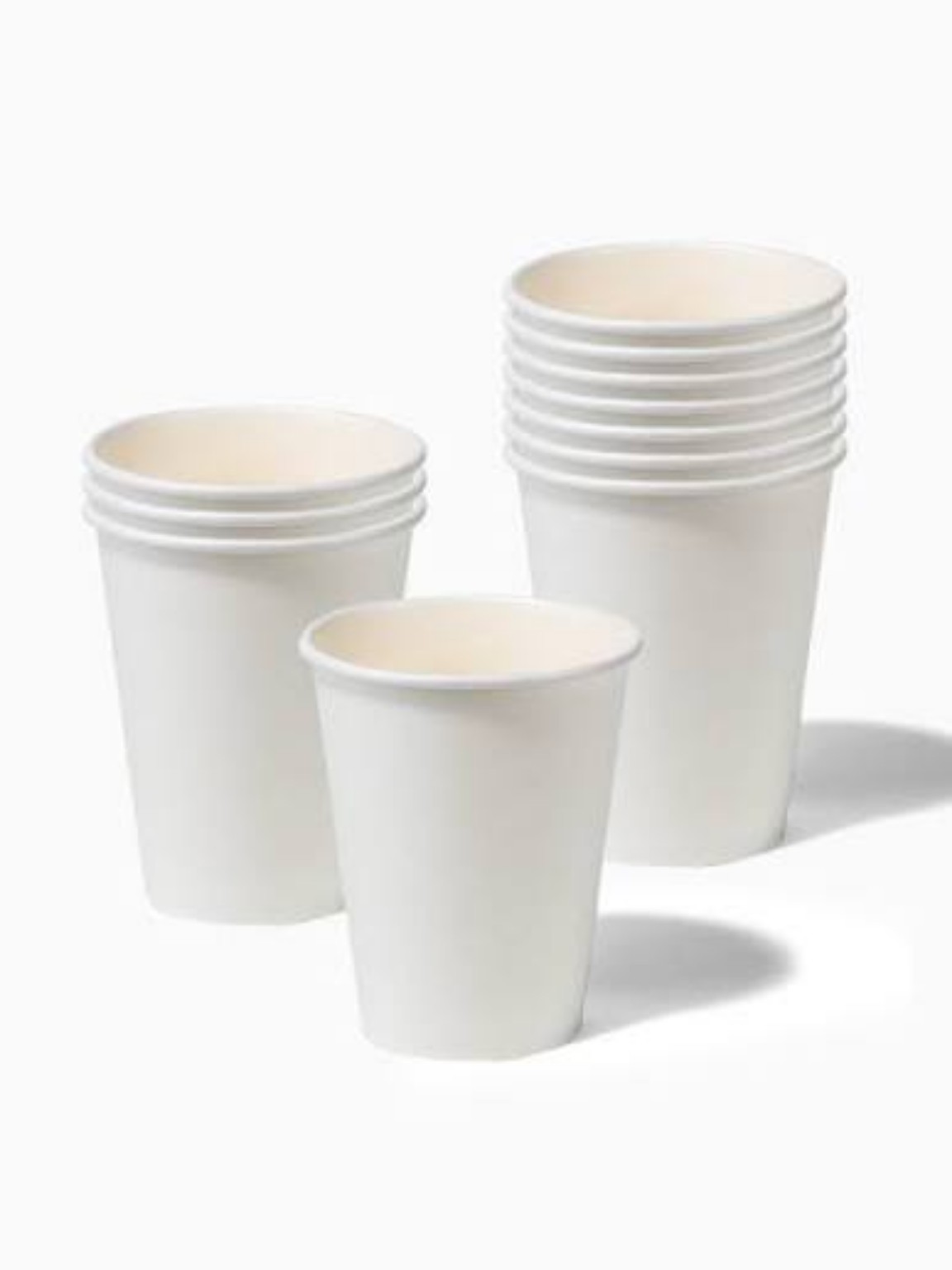 White disposable paper cups